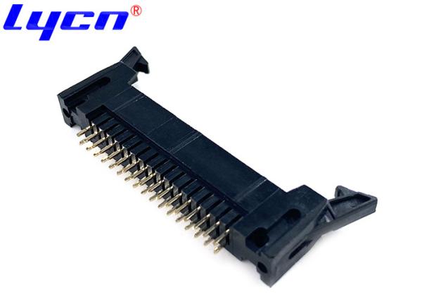 Quality Straight Ejector Header LCP Black 2.54mm Pitch Long Latch PCB Board Pin Connectors for sale