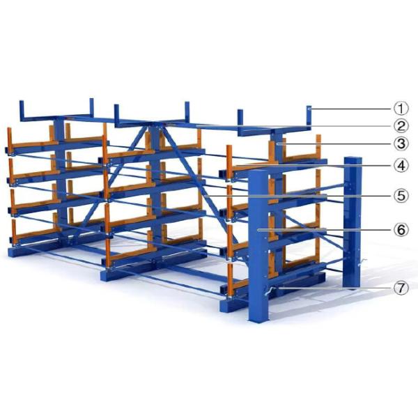Pipe Telescopic Cantilever Shelf Metal Sheet Warehouse Storage Rack Telescopic Cantilever Shelves Long Materials