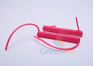 China 4MM Dia PU Cord Steel Spring Coil Cable 10CM Retracted Length Swivelling Design on sale