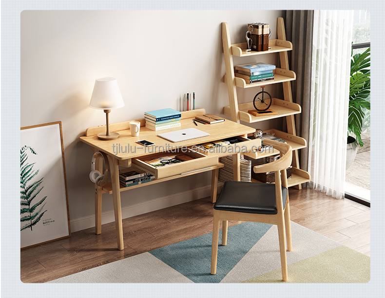 Customized Wood Computer Desk with Eco-friendly Surface Material Durable