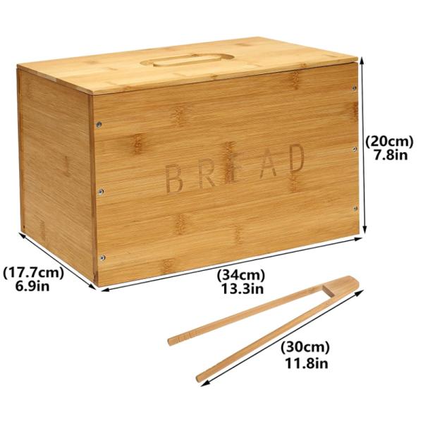 Contemporary Design Bamboo Bread Storage Container for Kitchen Countertop
