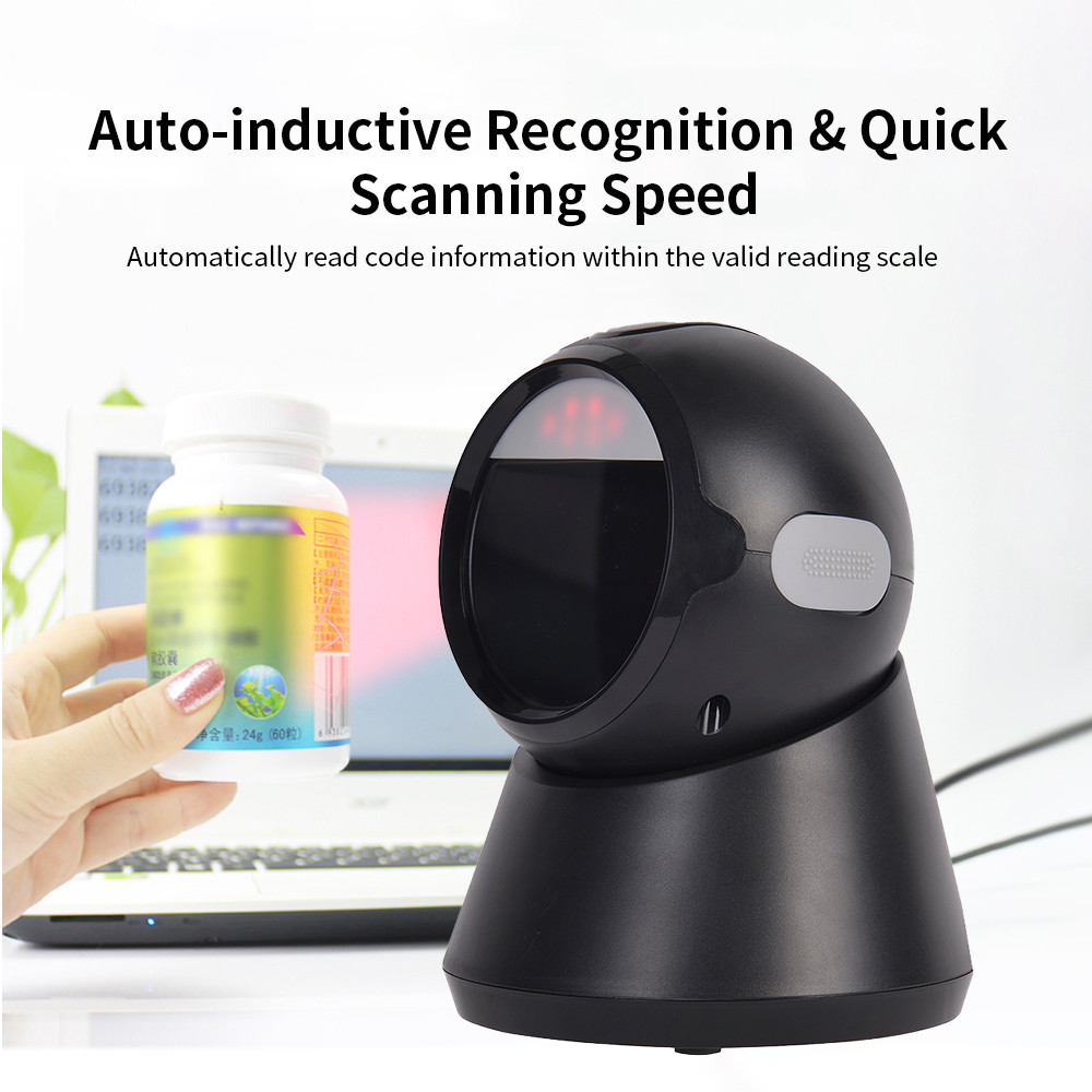 Tabletop Omni Directional Barcode Scanner 2D Qr Code Reader For Supermarket