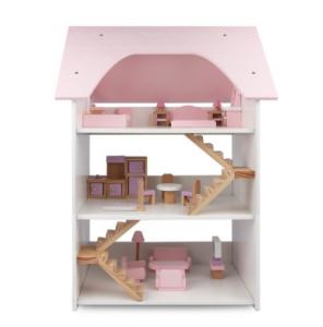 China Wooden three-story villa girl DIY simulation home large house pink doll house early education educational toys on sale