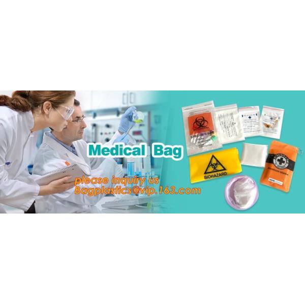 medical packaging plastic sterilized medical Zip lockk bag, block writable zip lock drug medical envelope bags, packaging