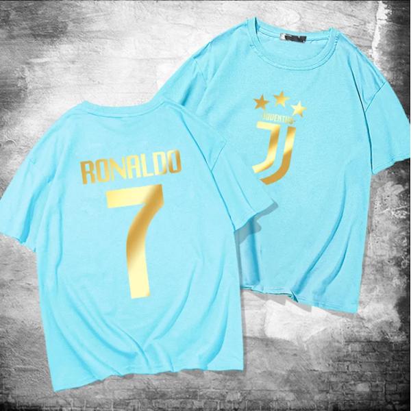 Short sleeve T-shirt men's and women's summer youth football sports pure cotton loose half sleeve top