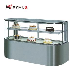 D Type Horizont Al Two Layers Cake Display Freezer Fan Shaped