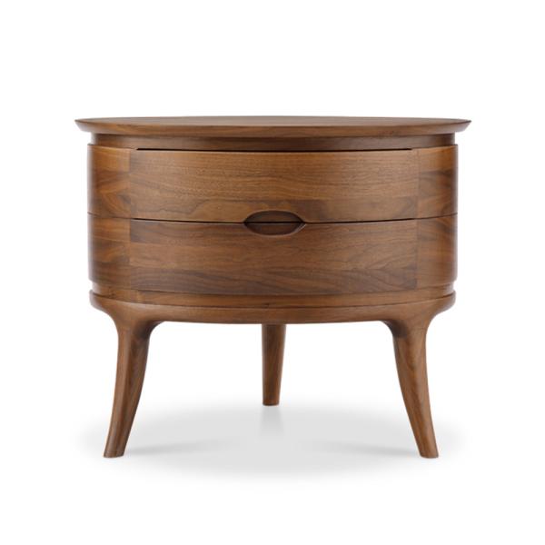Quality Walnut Hotel 2 Drawer Bedside Cabinet for sale