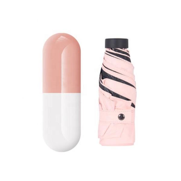 Quality Mini Pocket Capsule Umbrella UV Protection Five Folding for sale