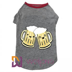 China Rubber Print Beer Glass Elasticity Greyhound Tee Shirt For Dogs on sale