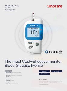 Home Enzyme Blood Glucose Meter Safe Accu2 Fad-gdh With Big Lcd Screen