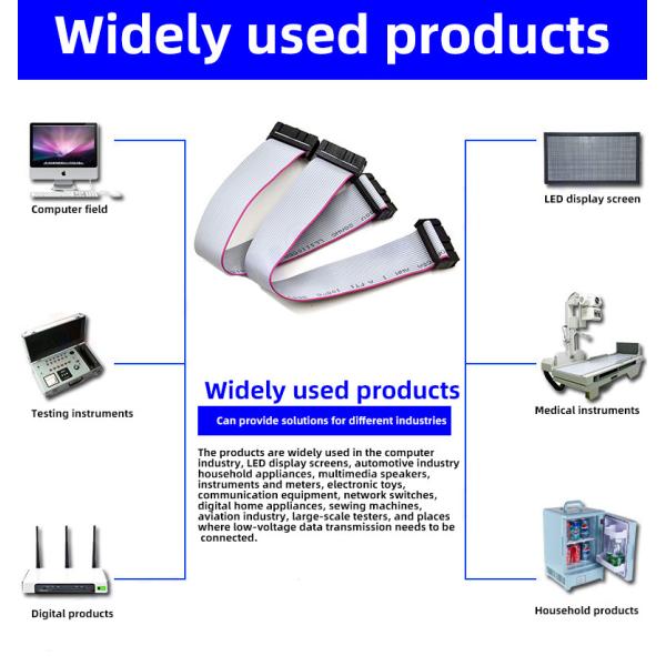 Flat Ribbon IDC Cable Assemblies With 2.00mm Pitch Dual Row 2x3 Pin 6 Pin Connector