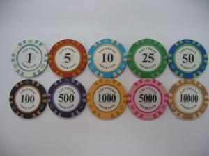 Buy cheap Gambling Game Ceramic Clay Poker Chip Set Casino Royale Poker Chips Custom Printing product