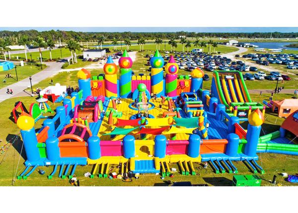 Quality Giant Colorful Bouncy Castle Assault Course , Obstacle Course Bounce House for sale