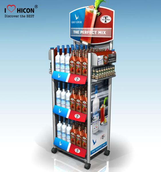 Quality Within Budget Solution Metal Display Racks On Wheels Freestanding For Retail Store for sale
