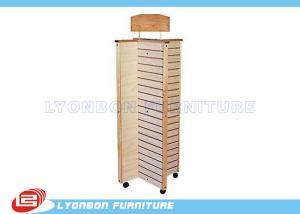 Buy cheap Four side Rotating MDF Slatwall Display Stands With Casters , Wooden Display Stands product