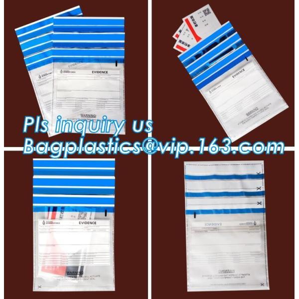 money locking security bag courier plastic bag, plastic self adhesive evidence bag/security bag, Temper-Evident Bags, De