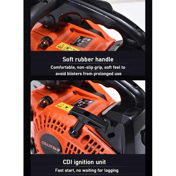 700W 2 Stroke Gas Powered Chain Saw 25cc For Trees Firewood Cutting