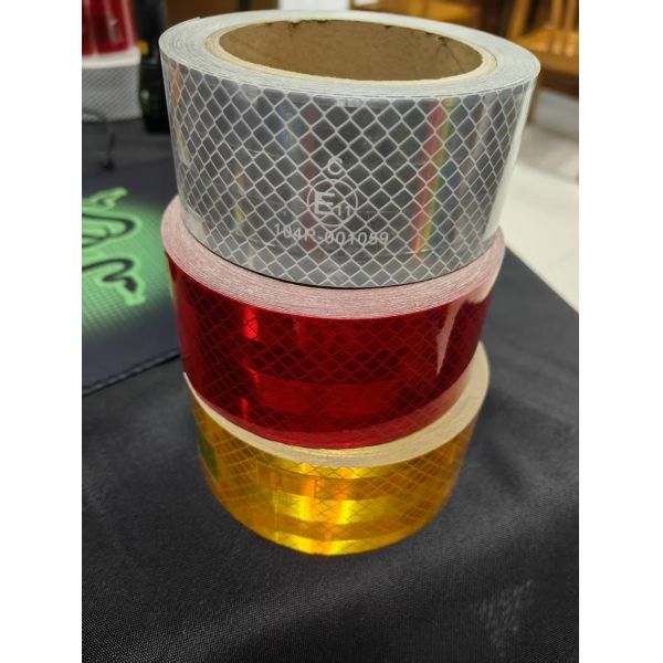 5cm*50m RTLITE Metallized Super Adhesive ECE 104R Safety Warning Sticker Reflective Tape for Heavy Truck