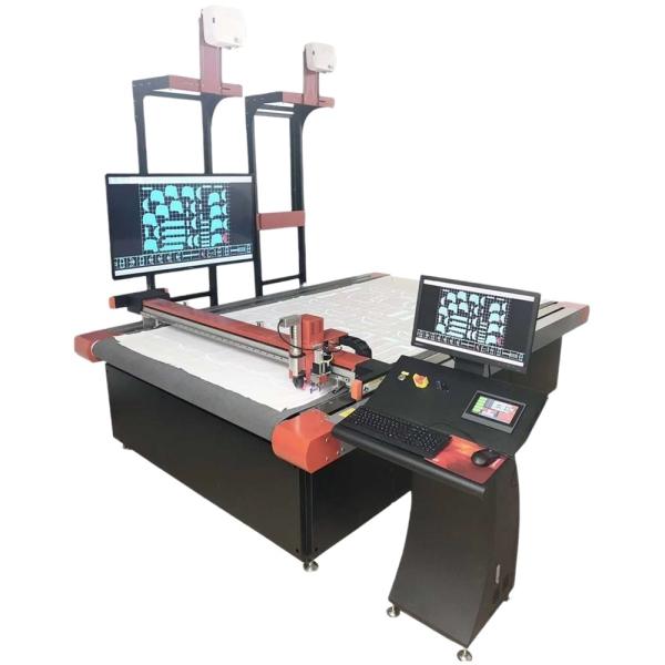 Blue Frame Silver Case Fiberboard Cutting Machine with Intelligent Computer