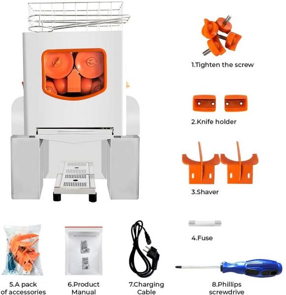 Quality 370W 25pc/Min  Freshly Squeezed Automatic Orange Juicer Machine for sale