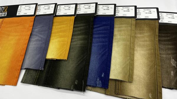 Quality Compact Twill Denim Fabric Sulfur Multi Color Super Wide Width for sale