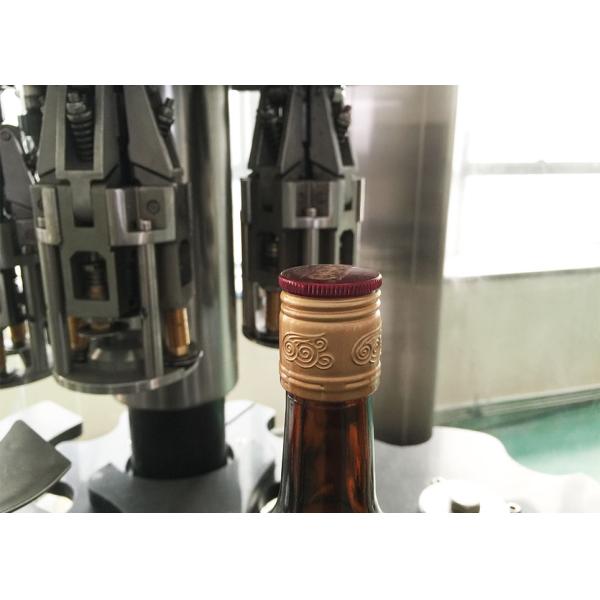 Rotary 4 Head Aluminium Bottle Cap Machine For Syrup / Olive Oil Screw Thread Cap