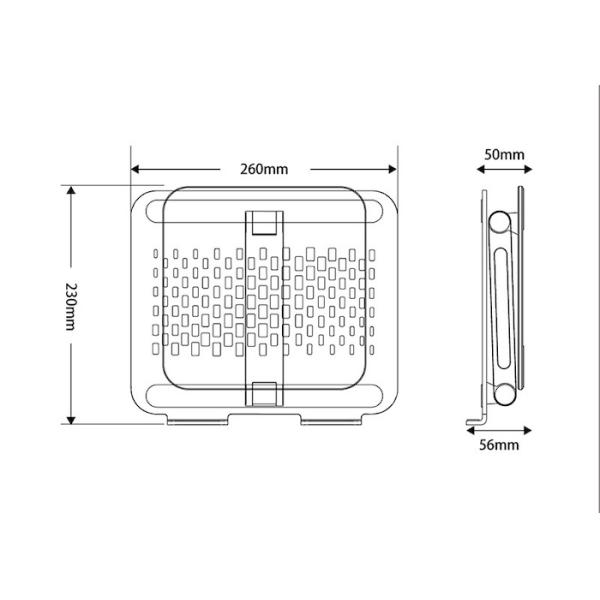 260*230*56MM Portable Silver Folding Lift Aluminum Adjustable Laptop Cooling Stand For Desk
