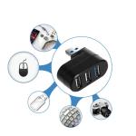 ABS USB Splitter 3 Port Hub 3.0 Adapter Rotate High Speed U Disk Reader 26g