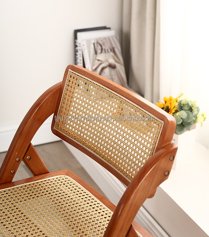 Mail Packing Modern Design Foldable Wood Rattan Restaurant Chairs for Home Furniture