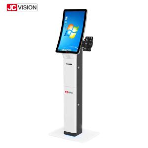 23.6 Inch Curved Self Service Touch Screen Kiosks Qr Code Scanner Printer