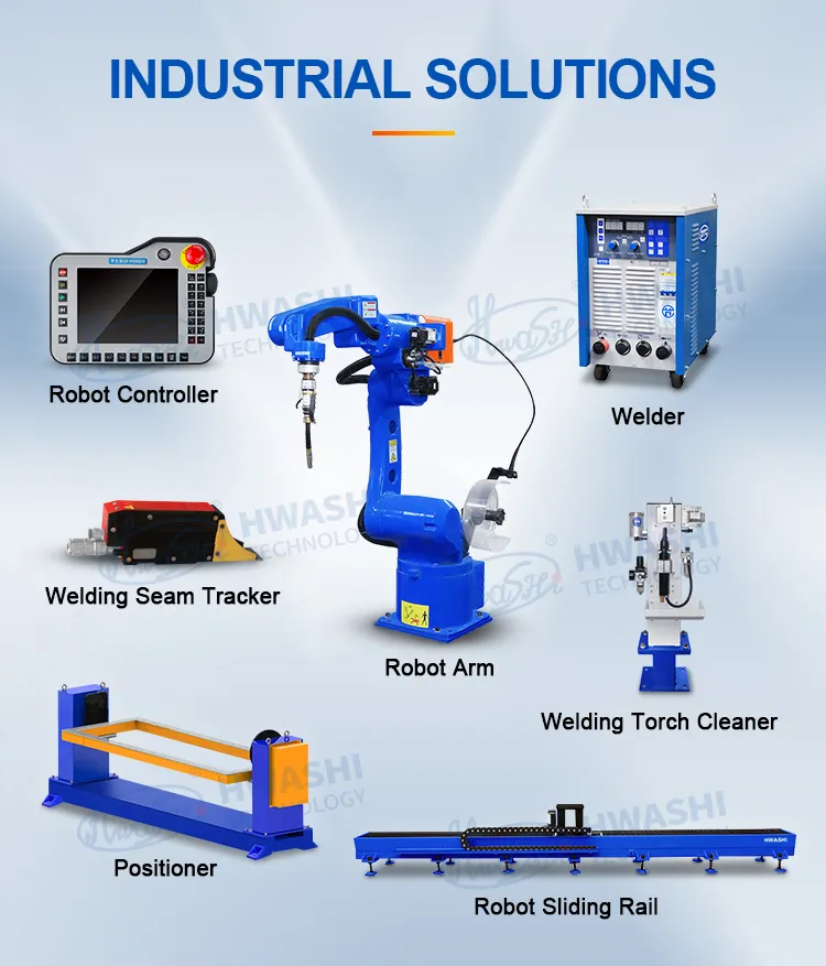 Hwashi Industrial CNC Welding Machine Robotic 6 Axis with Servo, Welding Robot Arm Positioner Rack, Automatic TIG Welding Robot