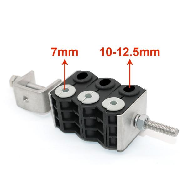 Telecom Cable Installation Galvanized 6mm Fiber Cable Clamp with Six Way Double Holes