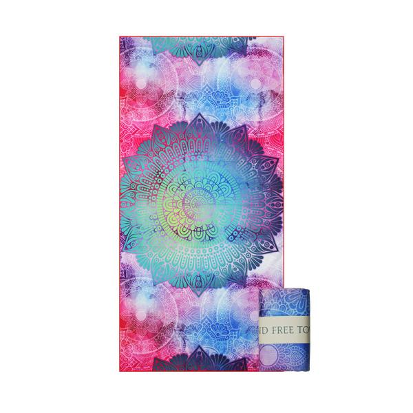 Quality Non Slip Printed Microfiber Yoga Mat Towel With Silicone Dots for sale
