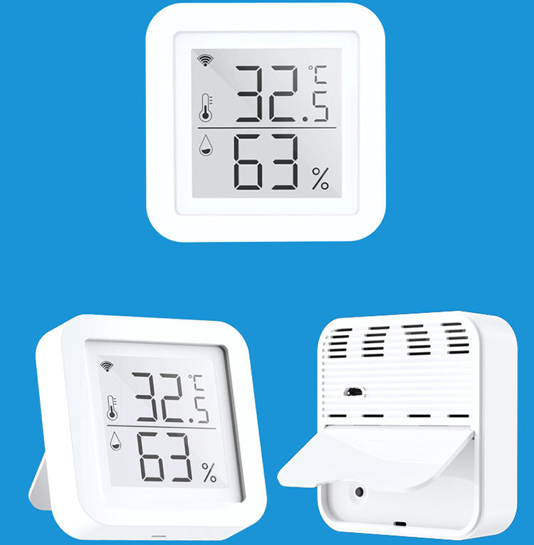 DC5V 1A Tuya Wifi Temperature And Humidity Sensor Smart Alarm Sensor