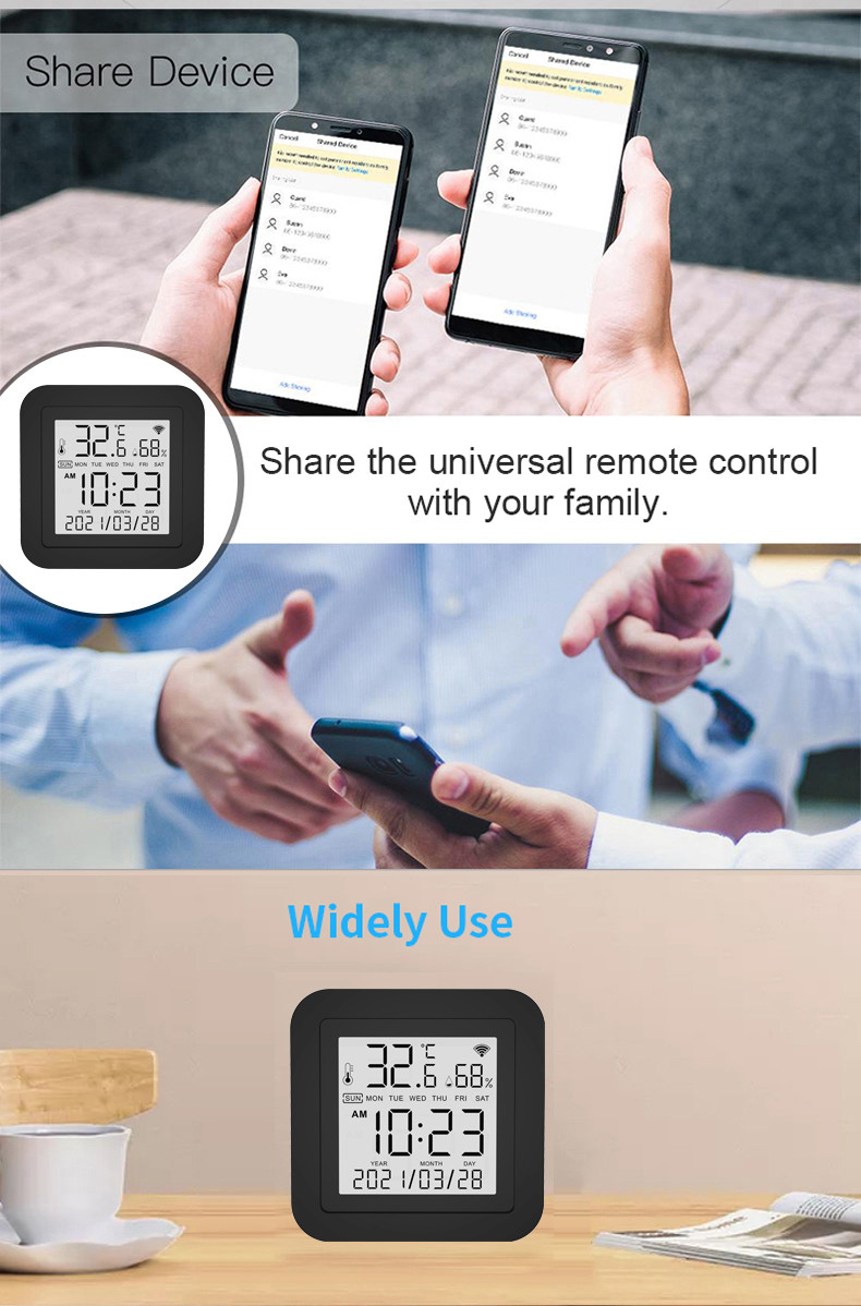 10m Wifi Smart IR Remote Control With Temperature And Humidity Sensor AC Works With SMART SPEAKER