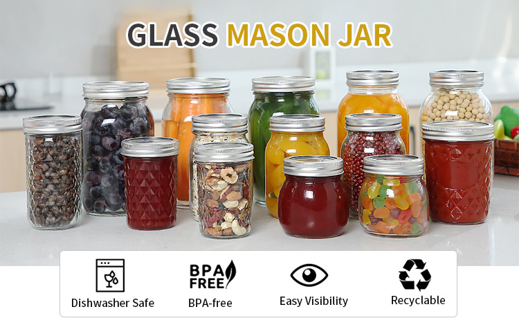 Hot Sale Large 500ml 1000ml Glass Spices Jar with Lids