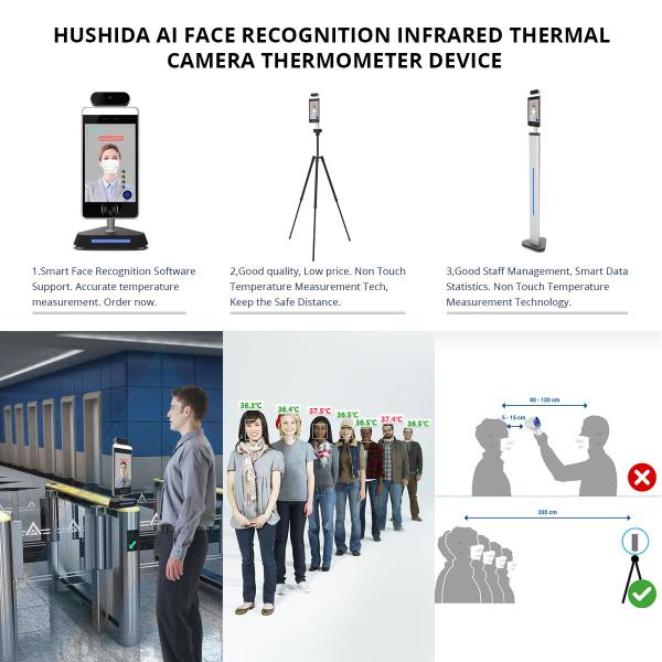 High Accuracy 0.1s Face Recognition Thermometer Support Ethernet WIFI