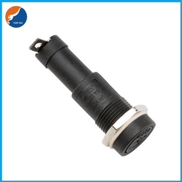 Quality H3-9 Screw Cap Quick Connec PCB Glass Tube Type 6x30mm Black Electrical Panel Mount Fuse Holder for sale