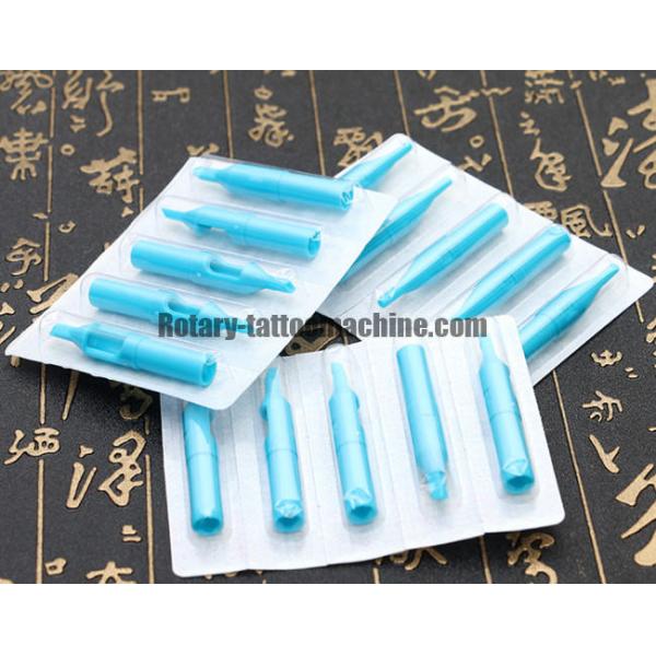 Blue Color Tattoo Plastic Tips , Round Tip Needles For Beginners CE Approval