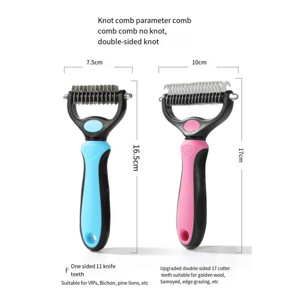 Wholesale Pet Double Sided Knotting Hair Brush Special Grooming Rake Comb For Dogs And Cats