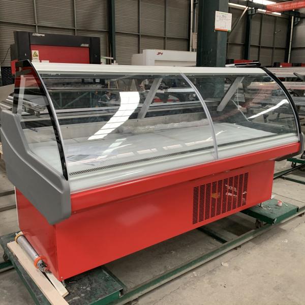 Commercial Serve Over Counter Deli Display Refrigerator Cold Food Fresh Meat Display Freezer Showcase