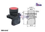 Flat Red Push Button Switch SB5 Series / 660V Push To Break Switch