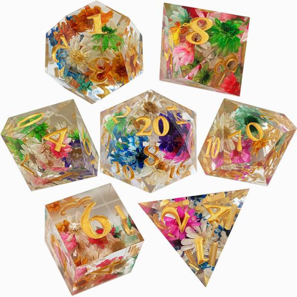 Quality Multipurpose Polyhedral Resin Dice , Portable Handmade Sharp Edge Dice for sale