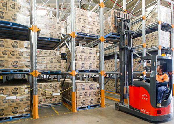 Quality Forklift Drive In Pallet Racking Powder Coated 2-6 Adjustable Layers Easy Operation for sale