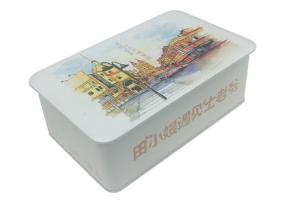 China Crackle Rectangle Tin Box Fashion Design For Cookie Candy Sweets Biscuit Packing on sale