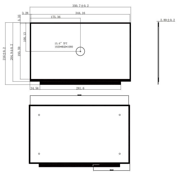 Ultra Thin TFT LCD Screen Panel 15.6 Inch 1920x1080 With EDP Interface