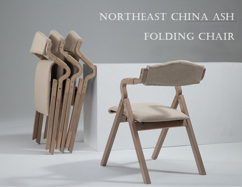 Durable and Stylish Nordic Folding Wood Restaurant Dining Chairs in Northeast Ash with Weight Limit of 150K