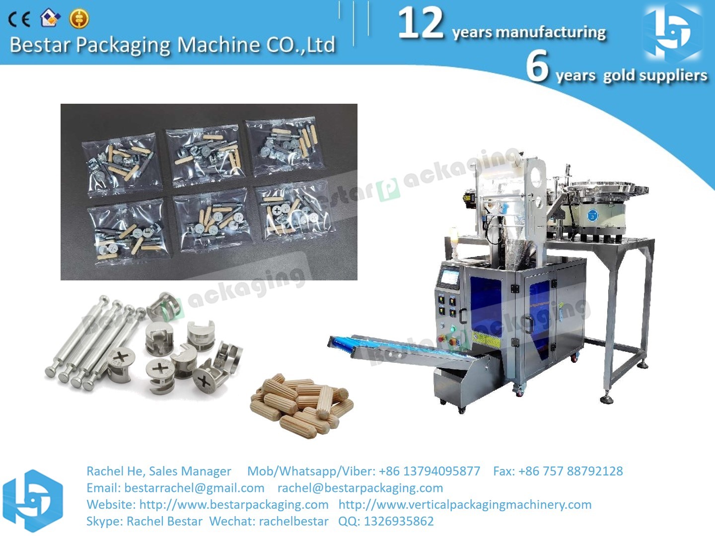 Customization packing machine with 4 counting vibration and one manual feeding belt