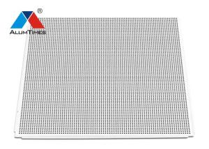 White Perforated Lay In Acoustical Ceiling Tile Panels 600 X 600mm With Round Hole 3.0