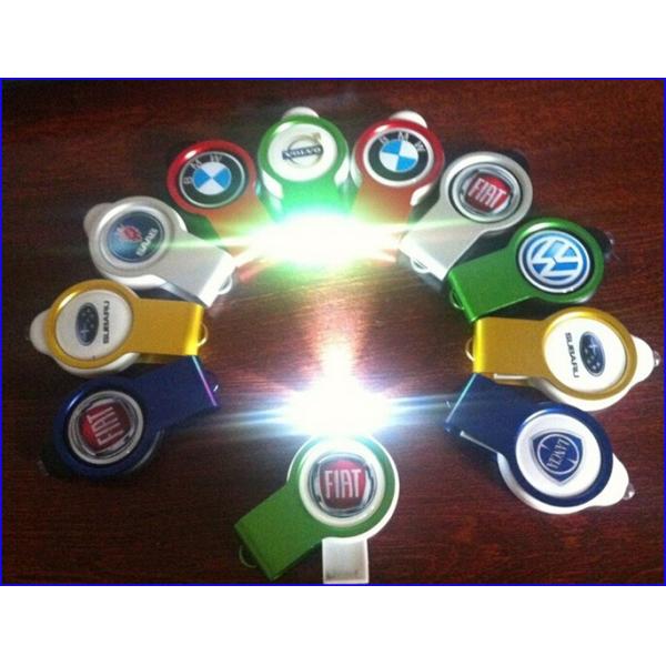 LED Light Resin Dome Logo Double Side Swivel Design USB Flash Drive